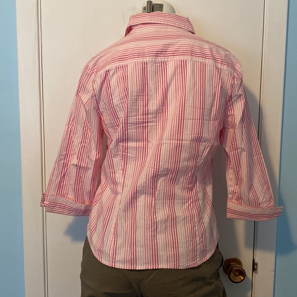 Pink striped blouse size 4 - Picture 2 of 2